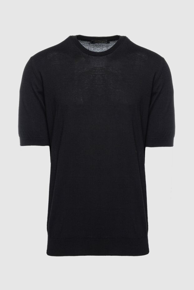 Cesare di Napoli man silk short sleeve jumper black for men buy with prices and photos 158161 - photo 1