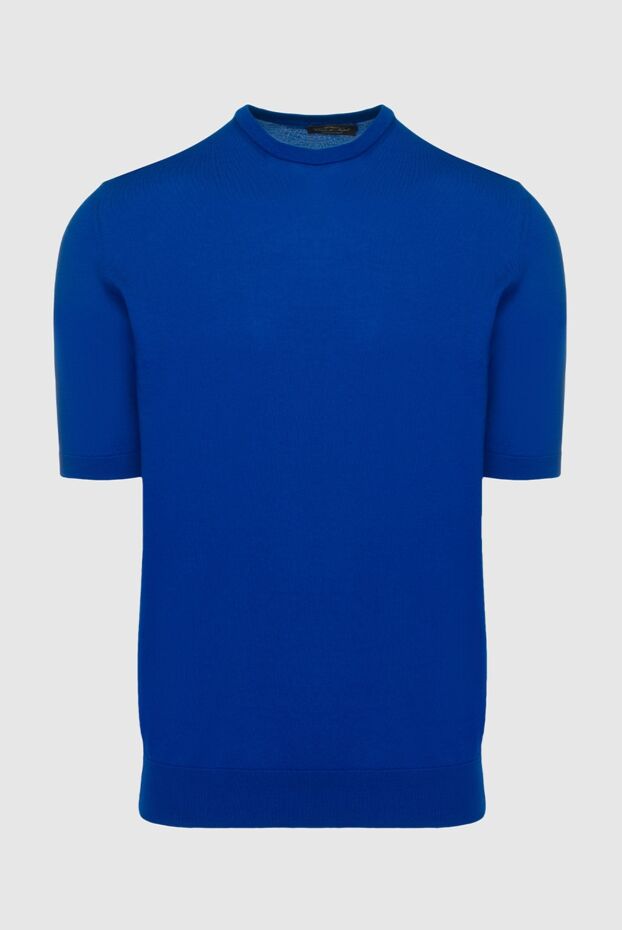 Cesare di Napoli man cotton short sleeve jumper blue for men buy with prices and photos 158163 - photo 1