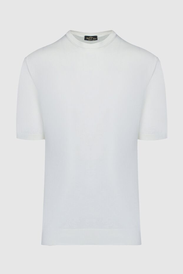 Cesare di Napoli man short sleeve jumper in silk and cotton white for men buy with prices and photos 158164 - photo 1