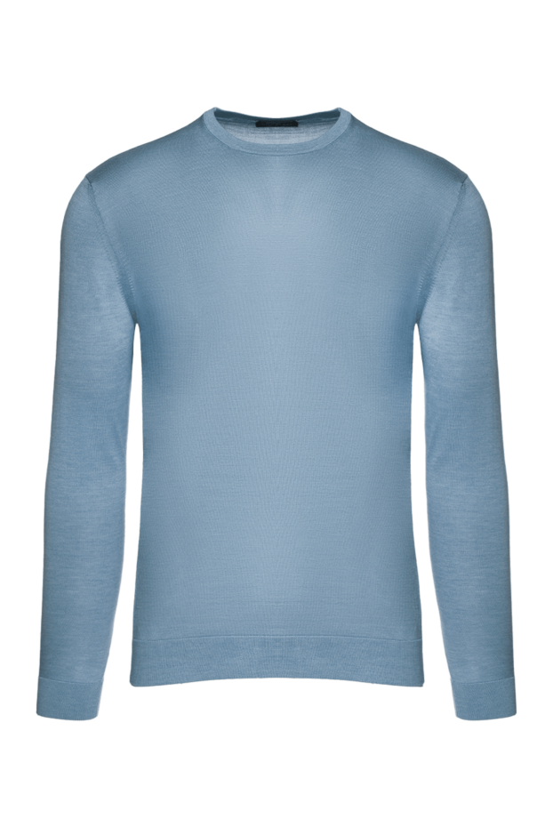 Cesare di Napoli man blue silk jumper for men buy with prices and photos 158174 - photo 1