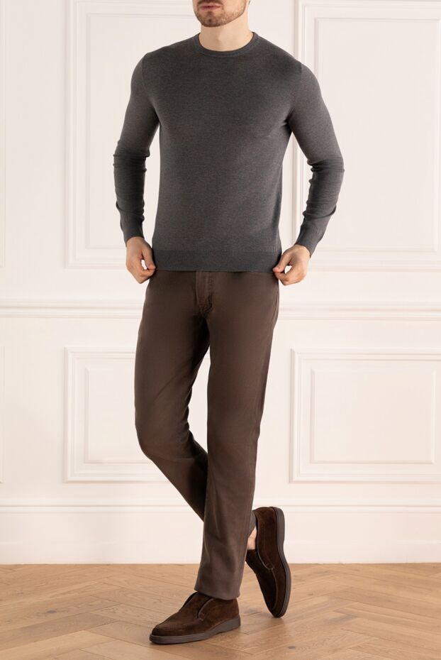Cesare di Napoli man silk and cotton jumper gray for men buy with prices and photos 158177 - photo 2