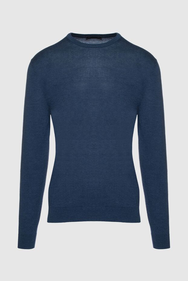 Cesare di Napoli man silk and cotton jumper blue for men buy with prices and photos 158180 - photo 1