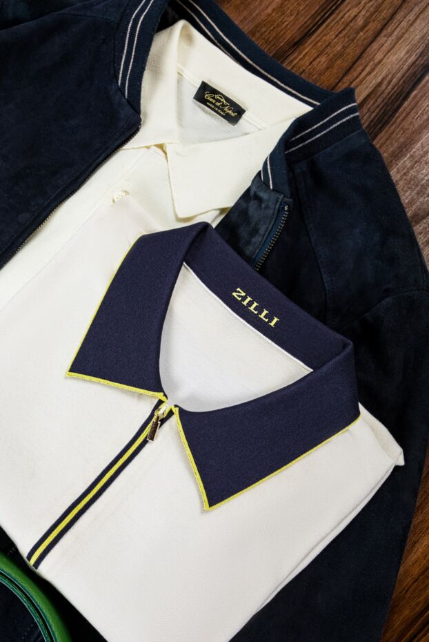 Cesare di Napoli cotton and silk polo with a soft sheen and classic collar 158184 - photo 2
