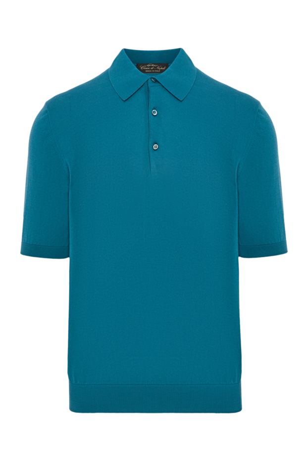Cesare di Napoli green cotton polo shirt with buttons for men 158199 - photo 1