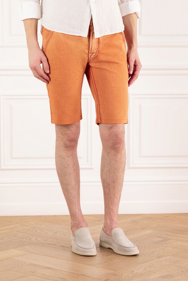 Jacob Cohen cotton men's shorts bright orange for the city 158225 - photo 3