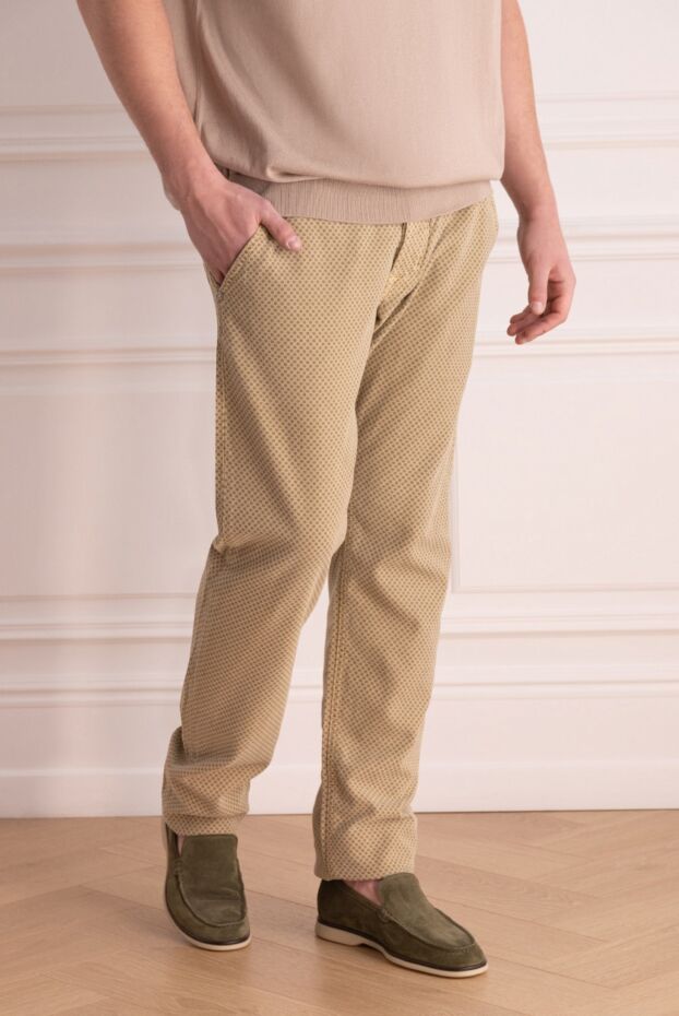 Jacob Cohen beige jeans with geometric micro print and button fastening 158248 - photo 3