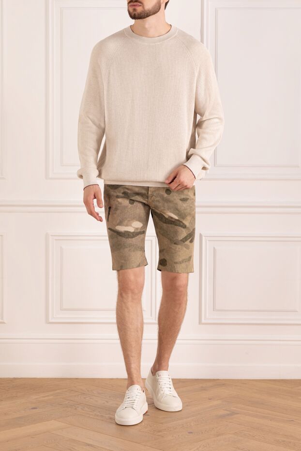 Jacob Cohen men's shorts with military print beige-green 158279 - photo 2