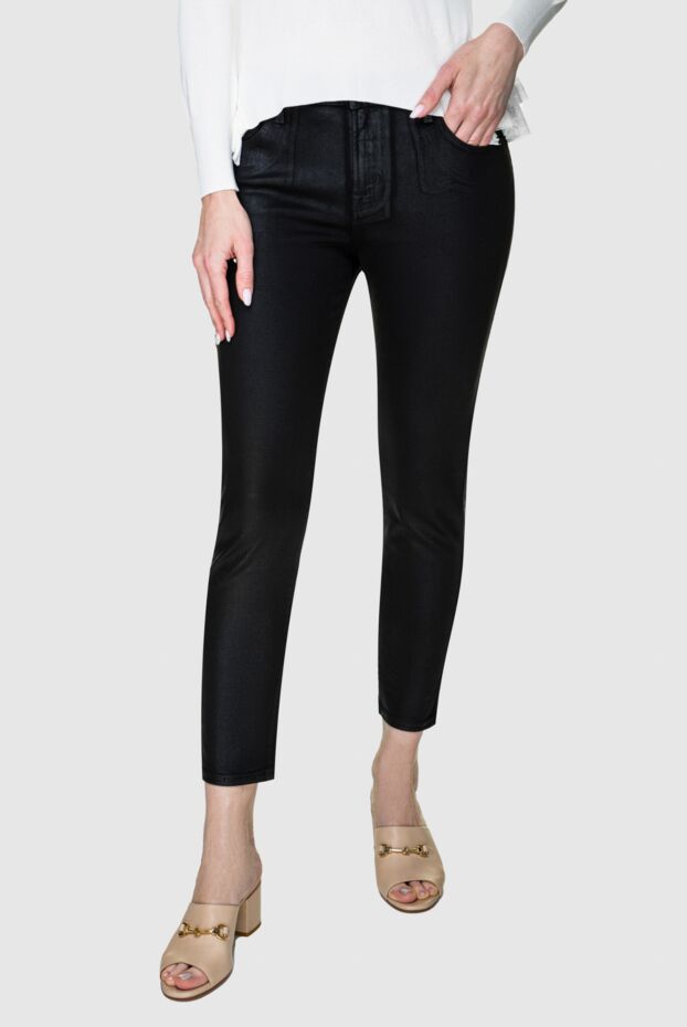 Jacob Cohen women's black jeans with shiny coating and logo 158338 - photo 3