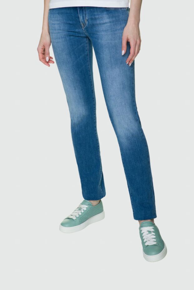 Jacob Cohen women's blue straight jeans with a worn effect 158343 - photo 3