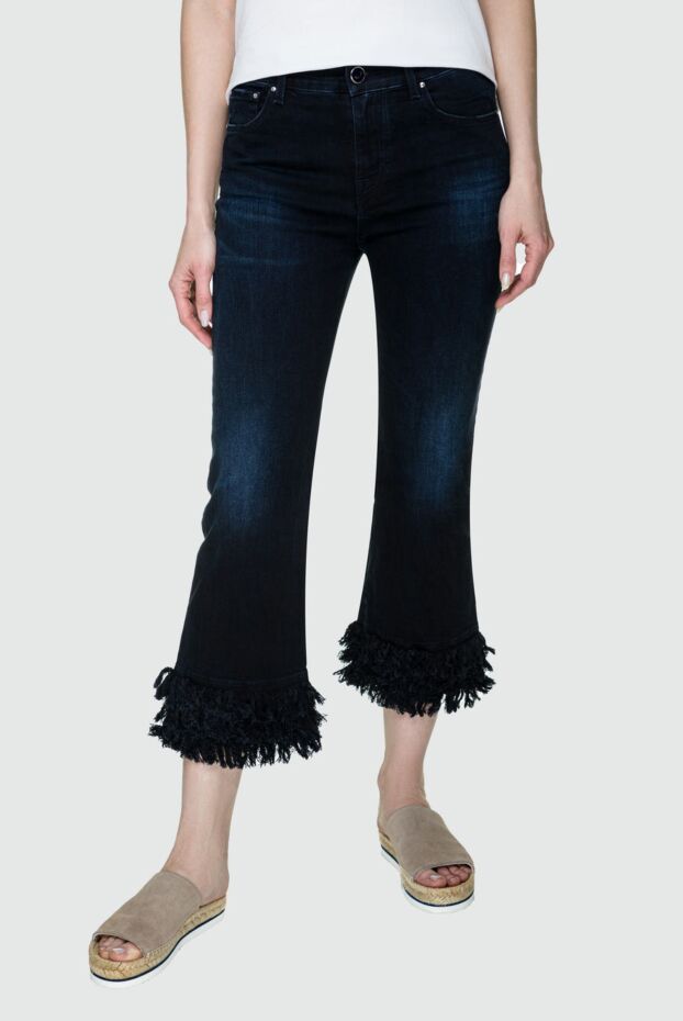 Jacob Cohen women's dark blue jeans with fringe 158346 - photo 3