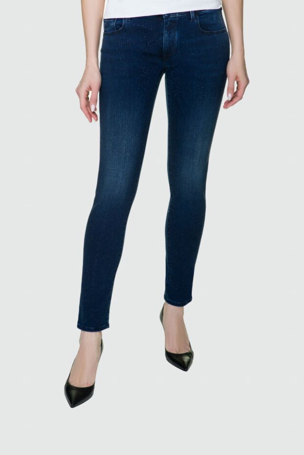 Jacob Cohen women's dark blue jeans with glitter and stretch 158349 - photo 3