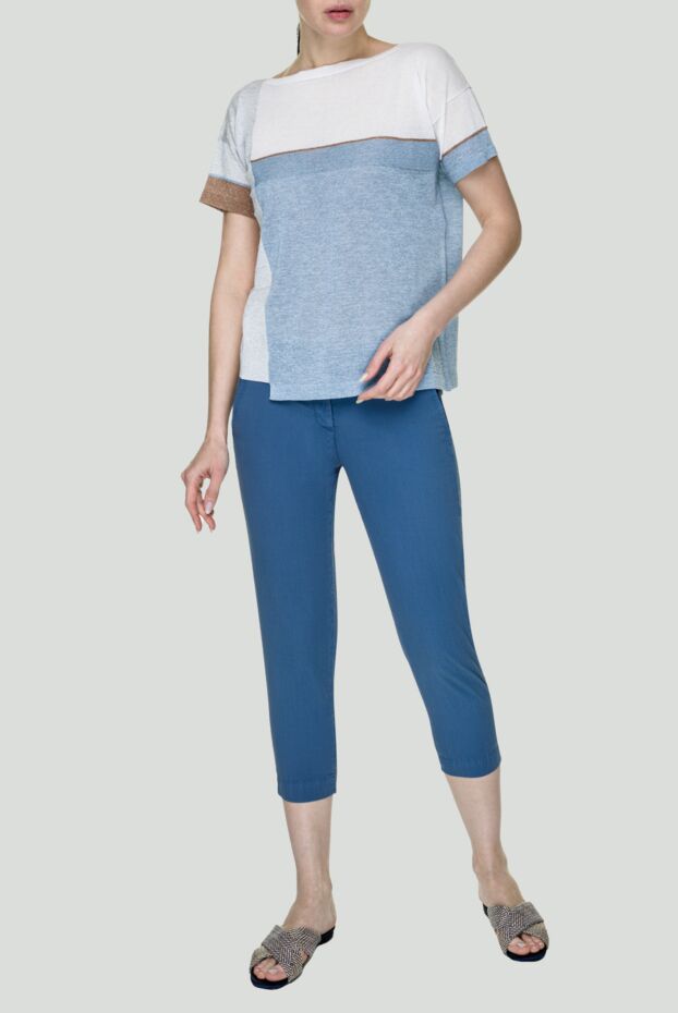 Jacob Cohen woman blue cotton trousers for women buy with prices and photos 158377 - photo 2