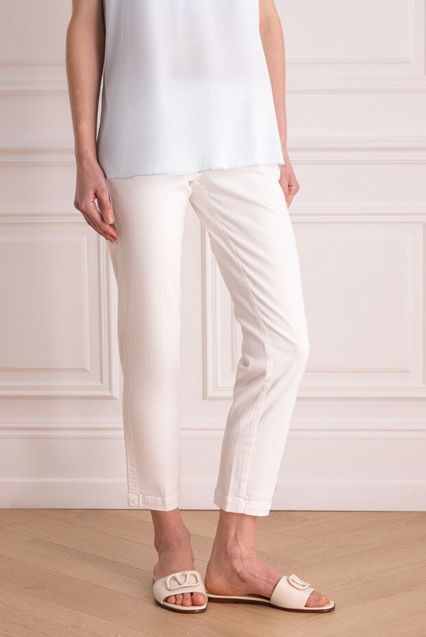 Jacob Cohen women's white cropped straight-leg jeans 158381 - photo 3