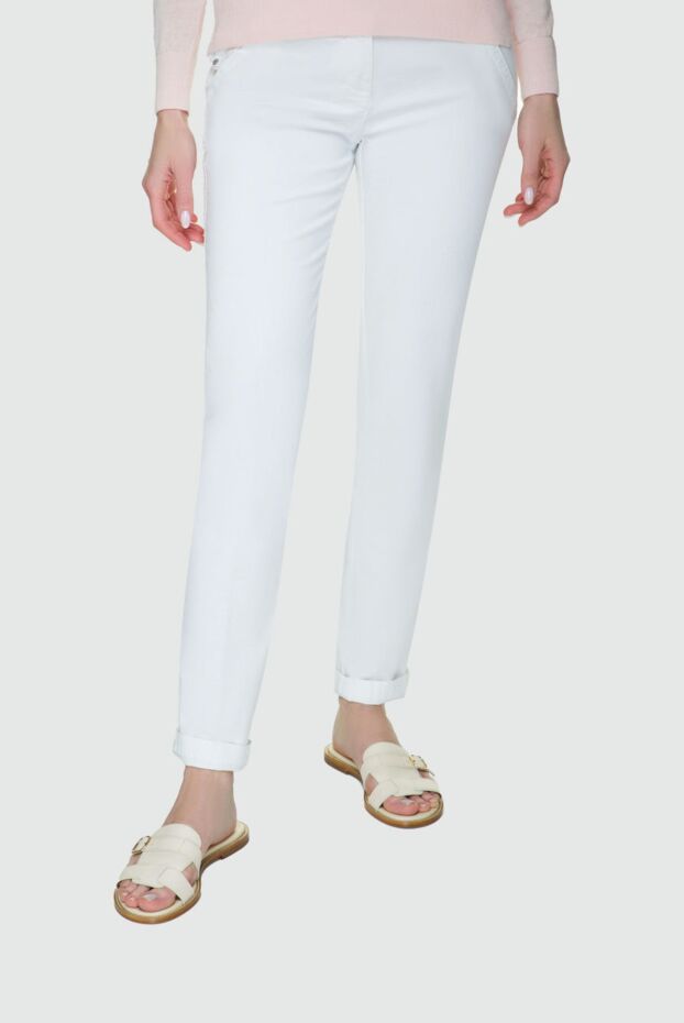 Jacob Cohen women's skinny jeans white with logo 158398 - photo 3