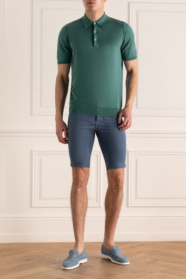 Jacob Cohen men's blue cotton shorts with a relief micro-ornament 158473 - photo 2