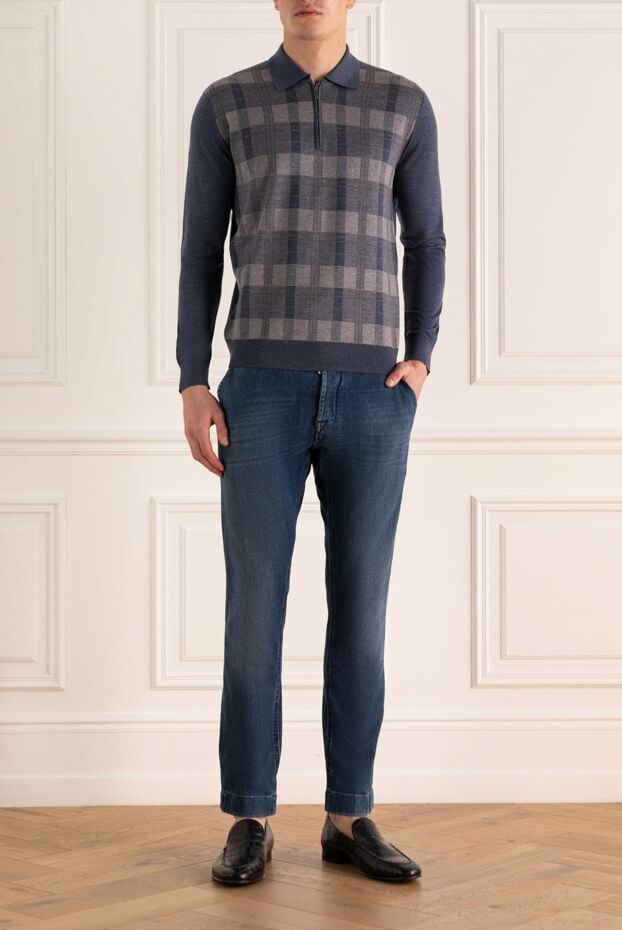 Jacob Cohen men's jeans with red patch and decorative stitching on pockets 158479 - photo 2