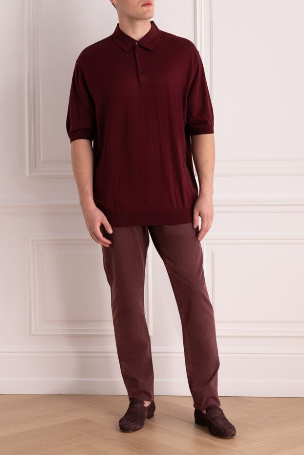 Jacob Cohen rich wine-colored cotton and modal jeans for men 158492 - photo 2