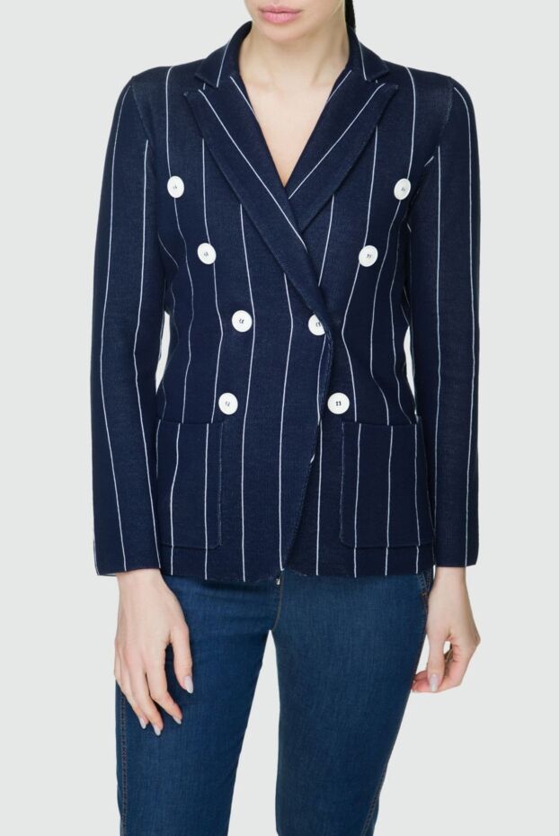 Tonet blue cotton and silk jacket for women 158531 - photo 3