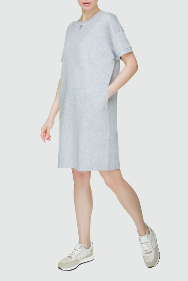 Tonet loose-fit t-shirt dress gray women's 158541 - photo 2