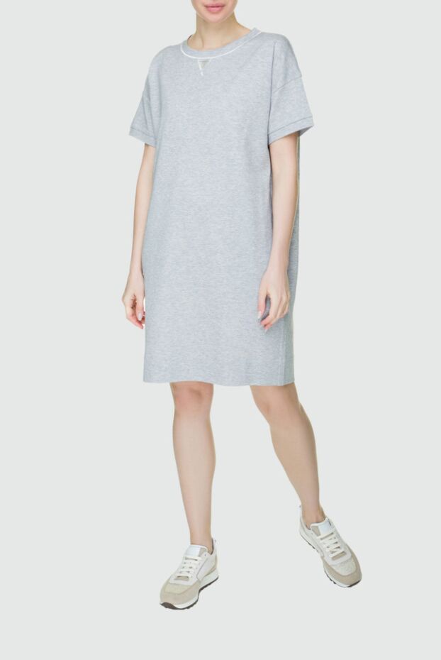 Tonet loose-fit t-shirt dress gray women's 158541 - photo 3