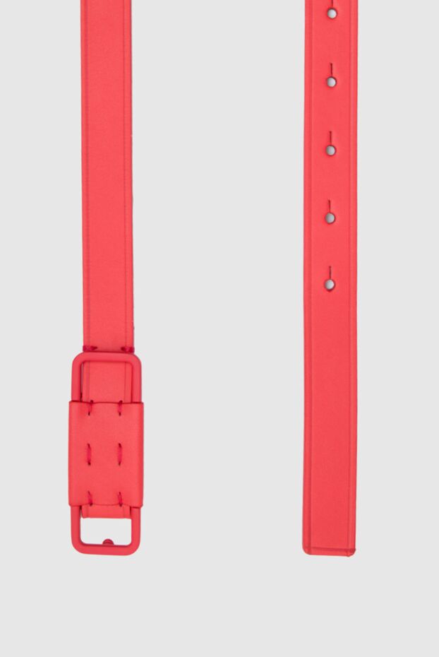 Loro Piana women's leather red belt with rectangular buckle 158551 - photo 3