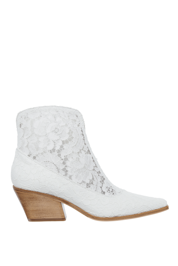 Le Silla женские ботинки из кожи и текстиля белые женские купить с ценами и фото 158689 - фото 1