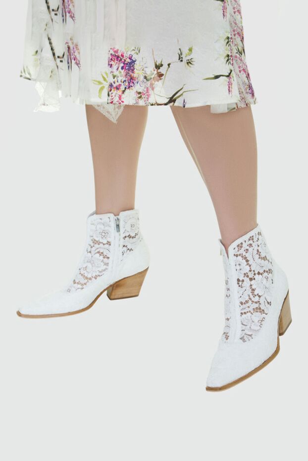 Le Silla woman white leather and textile boots for women buy with prices and photos 158689 - photo 2