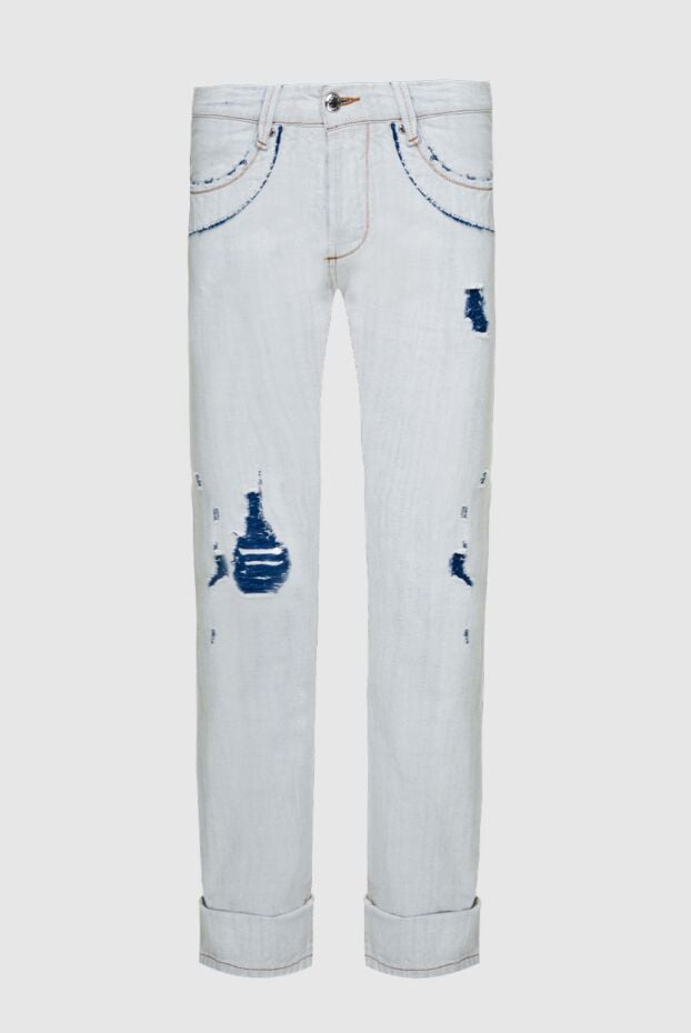 Ermanno Scervino women's cotton white jeans with blue seams 158730 - photo 1