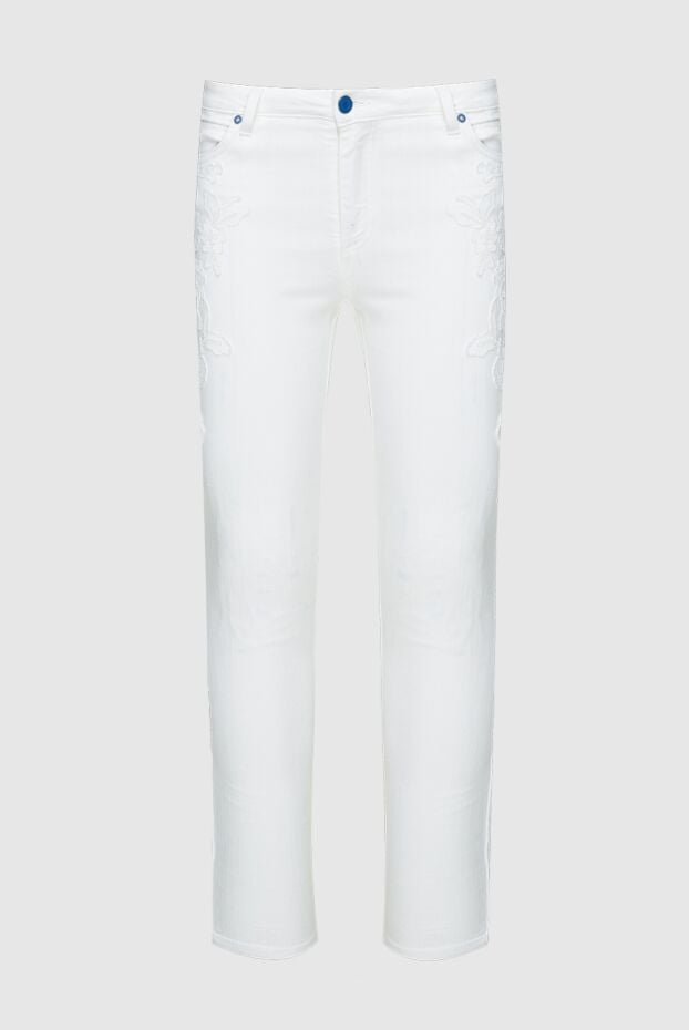 Ermanno Scervino women's white cotton jeans with floral embroidery on the sides 158731 - photo 1