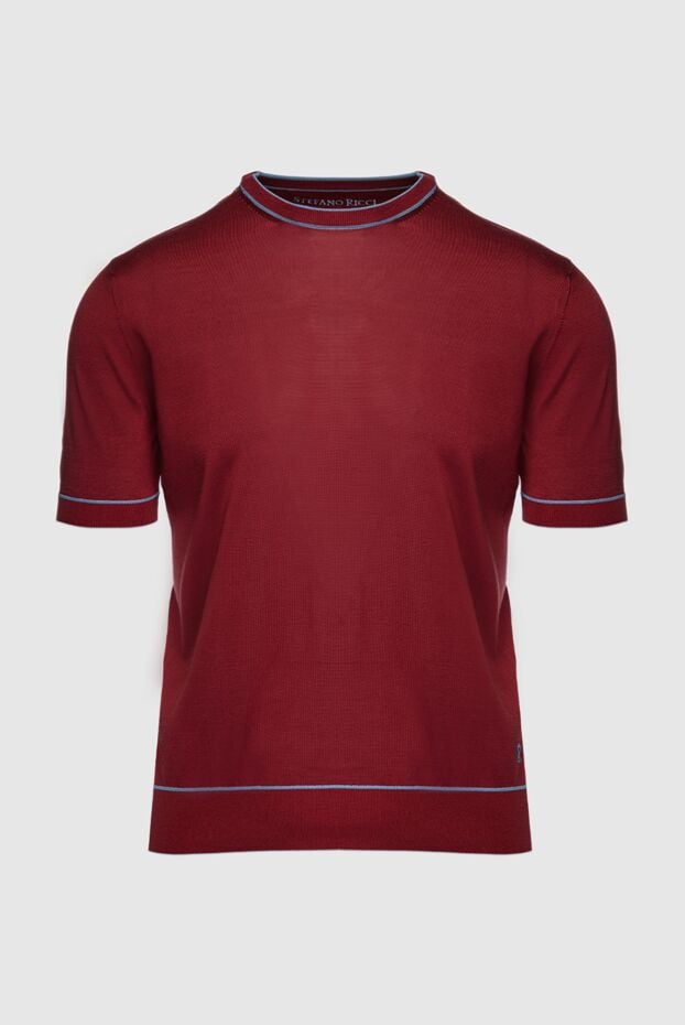 Stefano Ricci short sleeve silk jumper in burgundy for men 158737 - photo 1