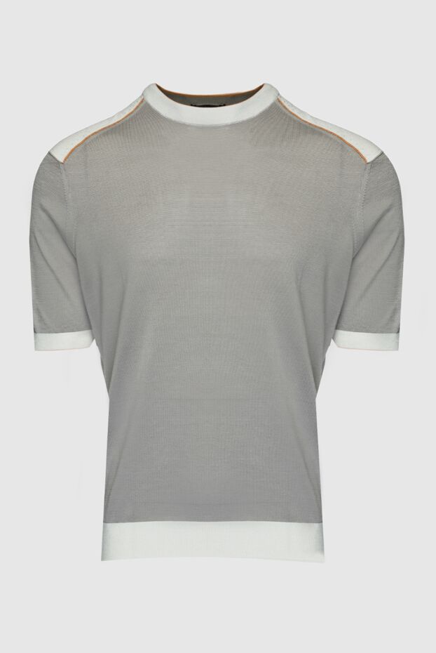 Short sleeve silk jumper gray for men - photo 1