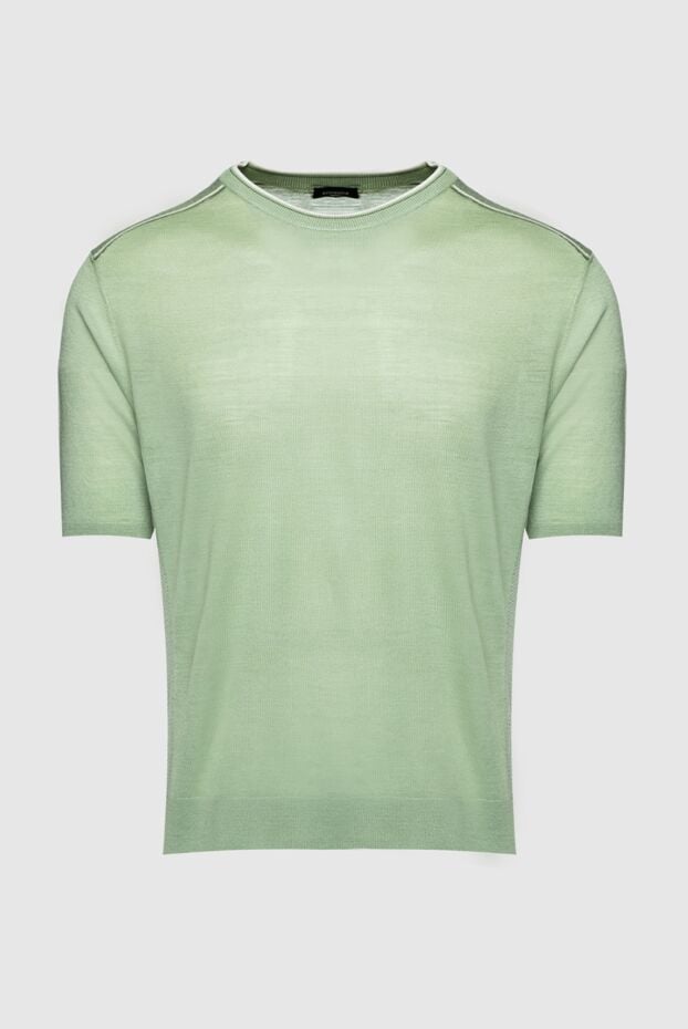 Stefano Ricci pistachio knit jumper with white neckline trim 158757 - photo 1