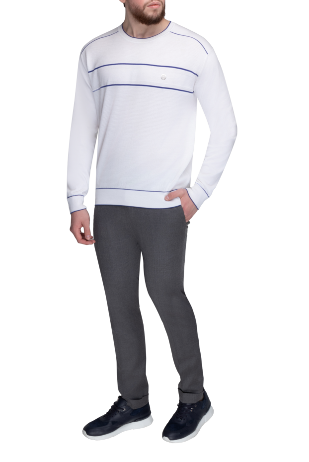 Stefano Ricci long sleeve cotton jumper for men white 158776 - photo 2