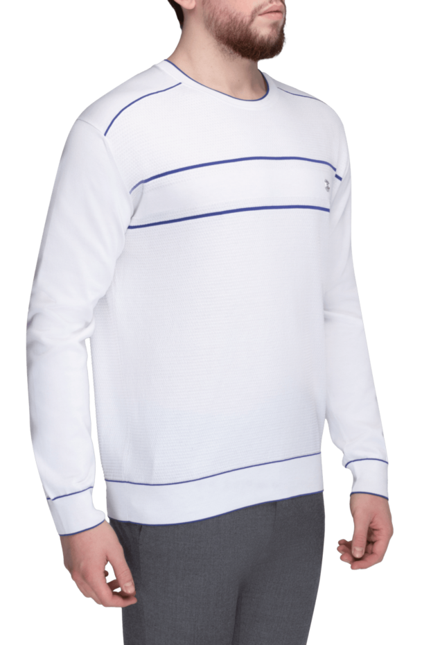 Stefano Ricci long sleeve cotton jumper for men white 158776 - photo 3