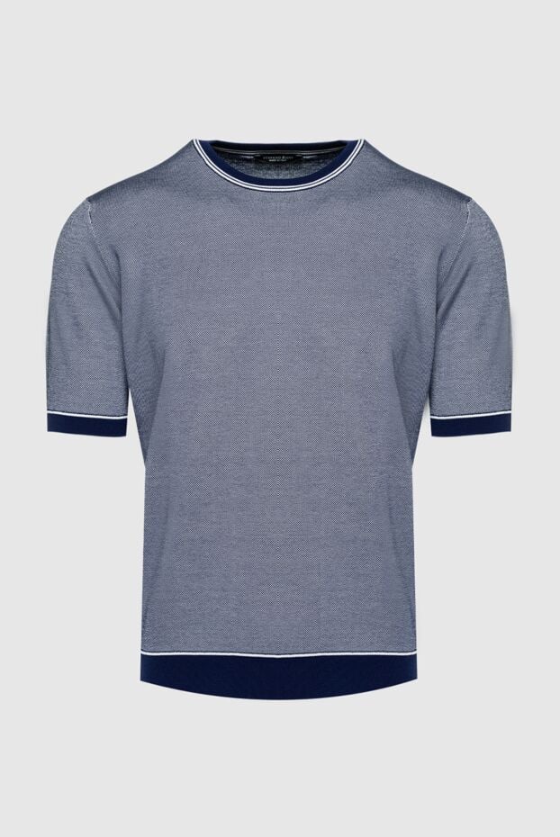 Stefano Ricci short sleeve jumper made of silk and cotton blue for men 158781 - photo 1