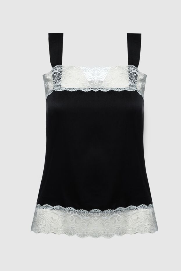Max&Moi black silk top with white lace trim 158877 - photo 1