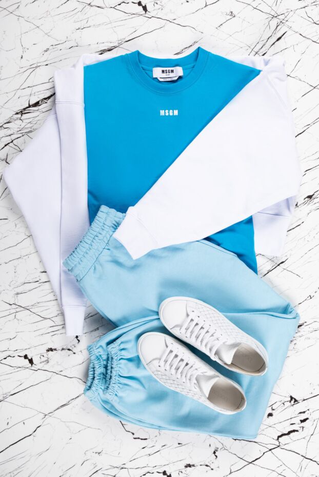 MSGM women's white cotton sweatshirt in a minimalist style 158887 - photo 2