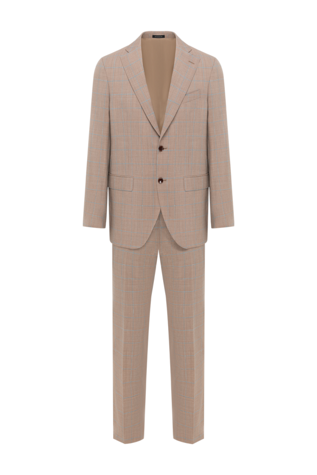 Sartoria Latorre beige wool suit with check pattern and peak lapels 158934 - photo 1