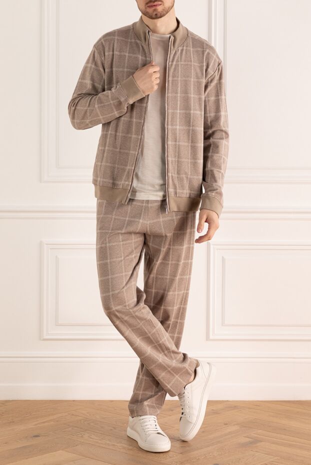 Cesare di Napoli man men's sports suit made of beige cotton buy with prices and photos 159034 - photo 2