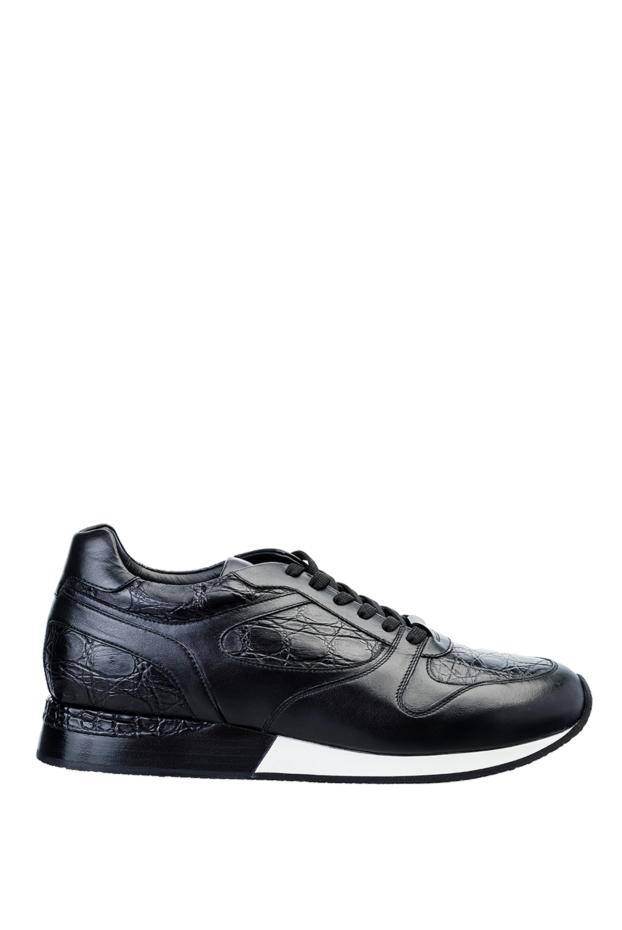 Bontoni crocodile leather sneakers black men's black 159036 - photo 1