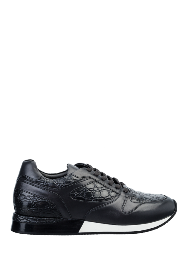 Bontoni men's sneakers made of genuine crocodile leather with combined panels 159038 - photo 1