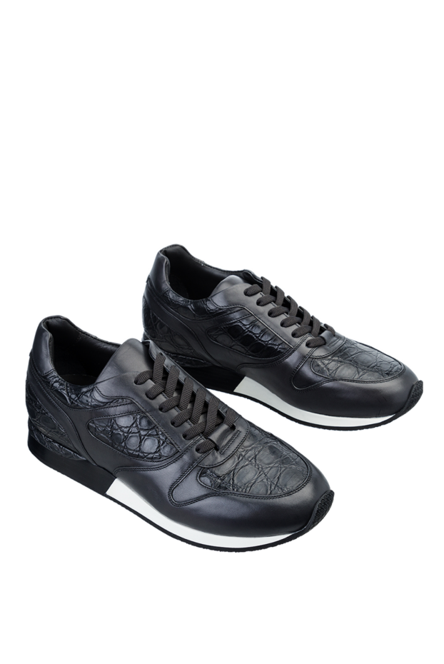 Bontoni men's sneakers made of genuine crocodile leather with combined panels 159038 - photo 3