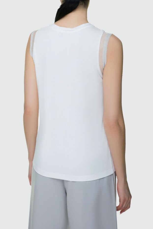 Panicale elegant white sleeveless top with mesh inserts 159052 - photo 3