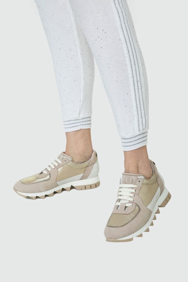 Peserico woman beige nubuck and suede sneakers for women buy with prices and photos 159069 - photo 2