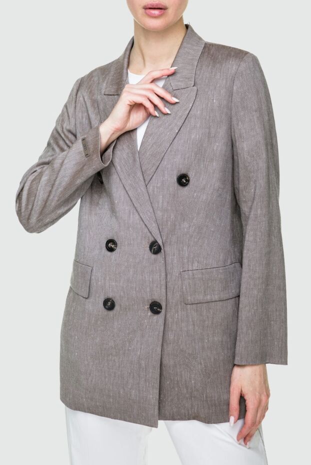 Peserico gray wool and linen jacket for women 159078 - photo 3