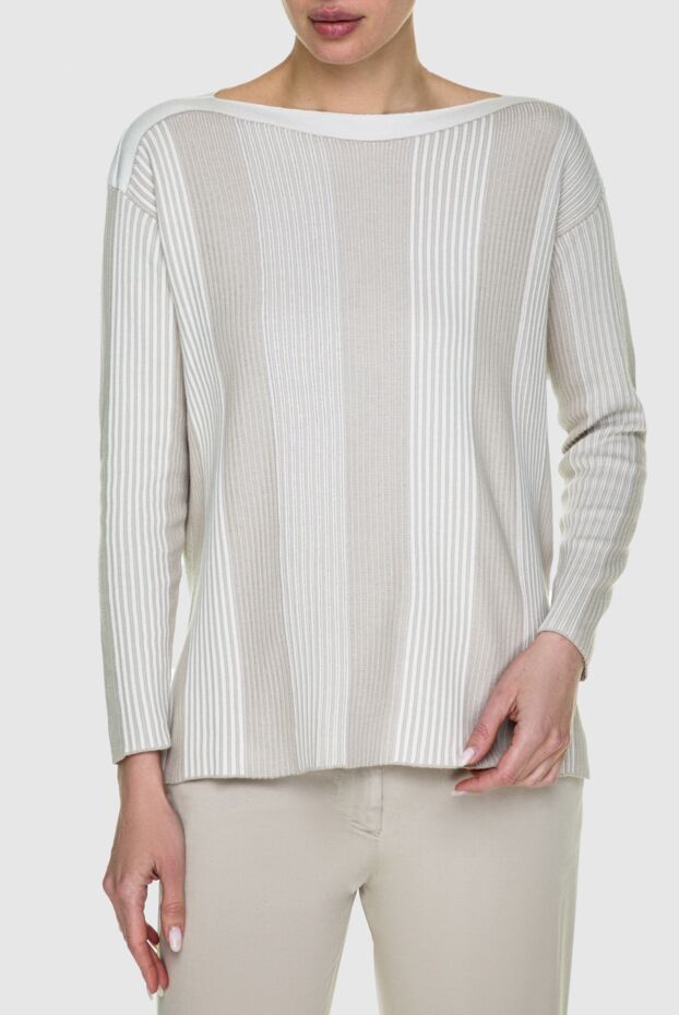 Tonet beige womens jumper with vertical stripes 159110 - photo 3