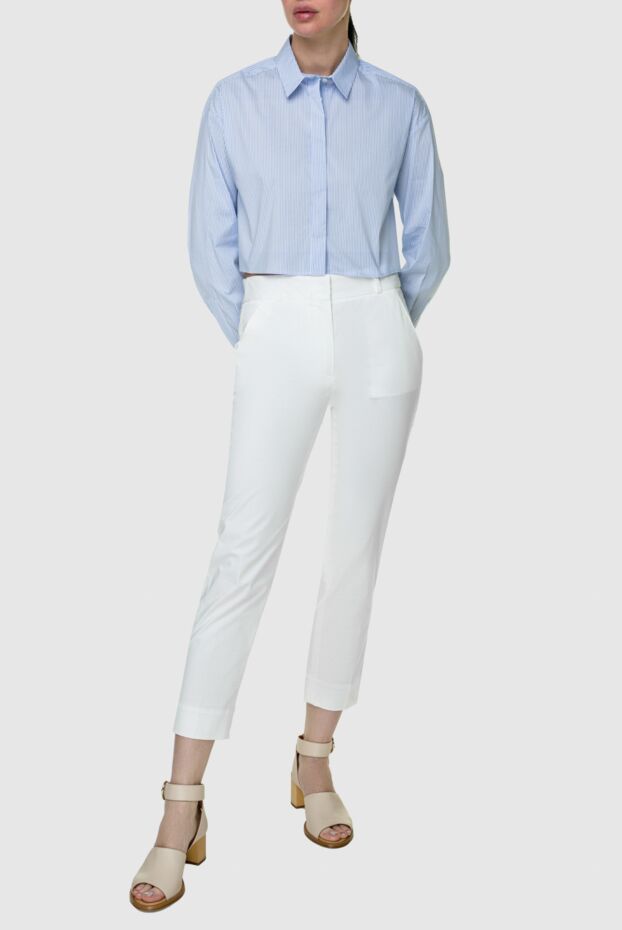 Tonet women's white cropped cotton pants 159115 - photo 2
