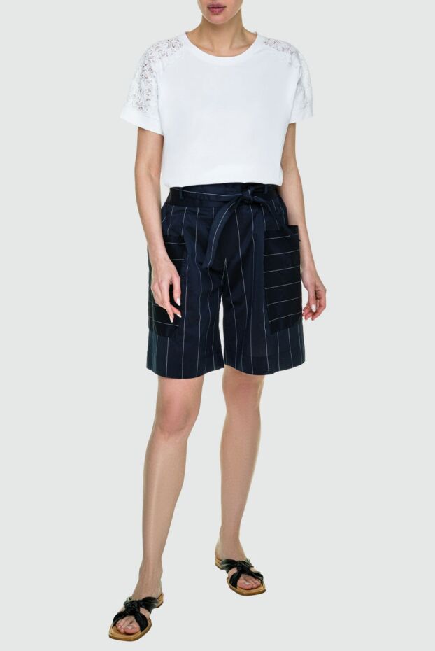 Tonet women's bermuda shorts blue striped with large patch pockets 159118 - photo 2