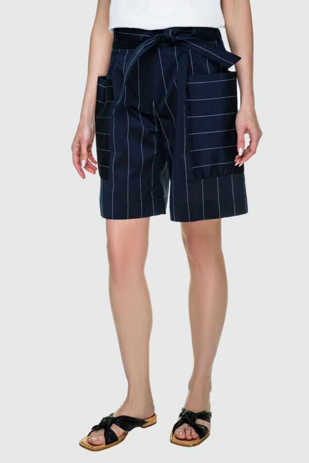 Tonet women's bermuda shorts blue striped with large patch pockets 159118 - photo 3