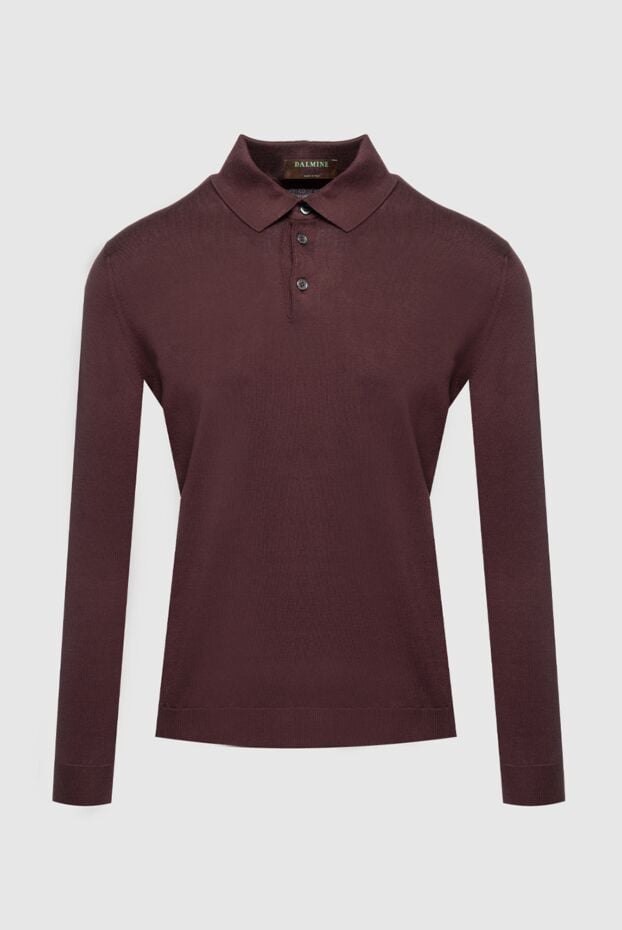 Dalmine burgundy knit polo shirt with long sleeves and a neat turn-down collar (markdown) 195773 - photo 1